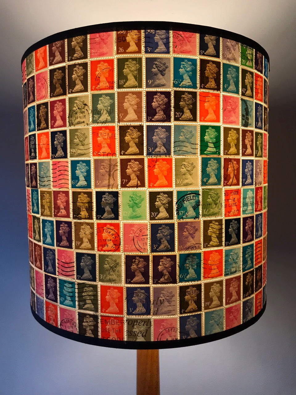 Stamp lampshades