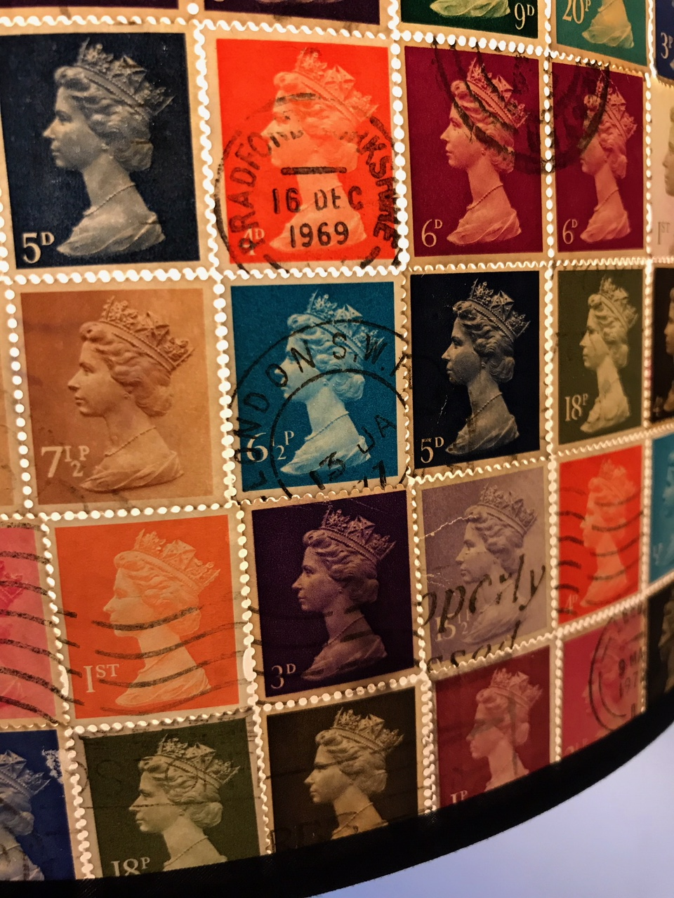 Stamp lampshades
